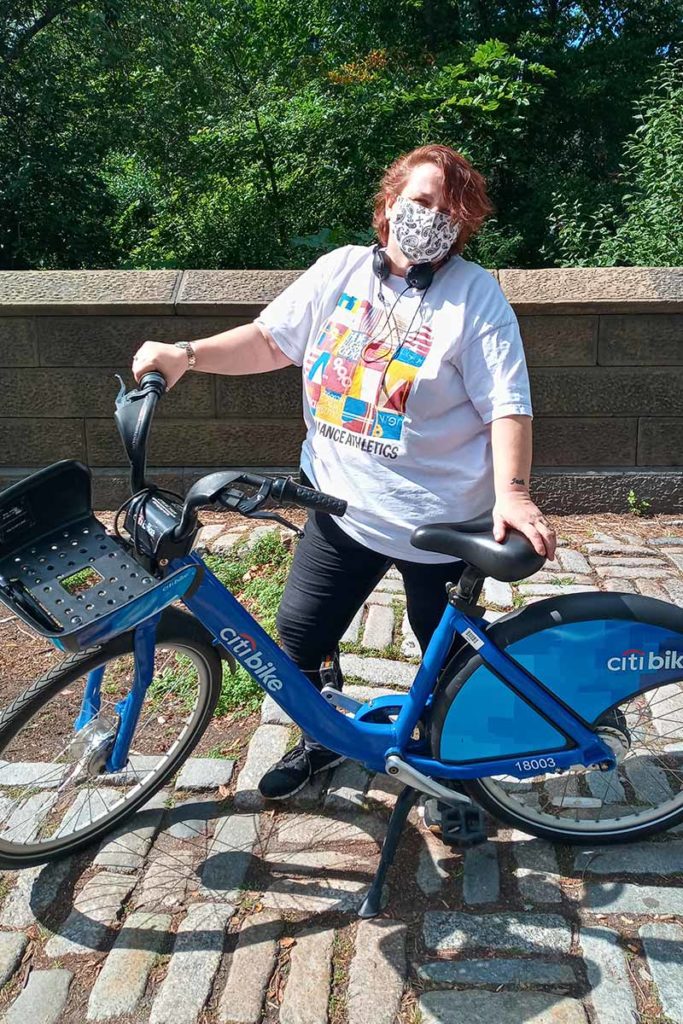 Cathy with bike